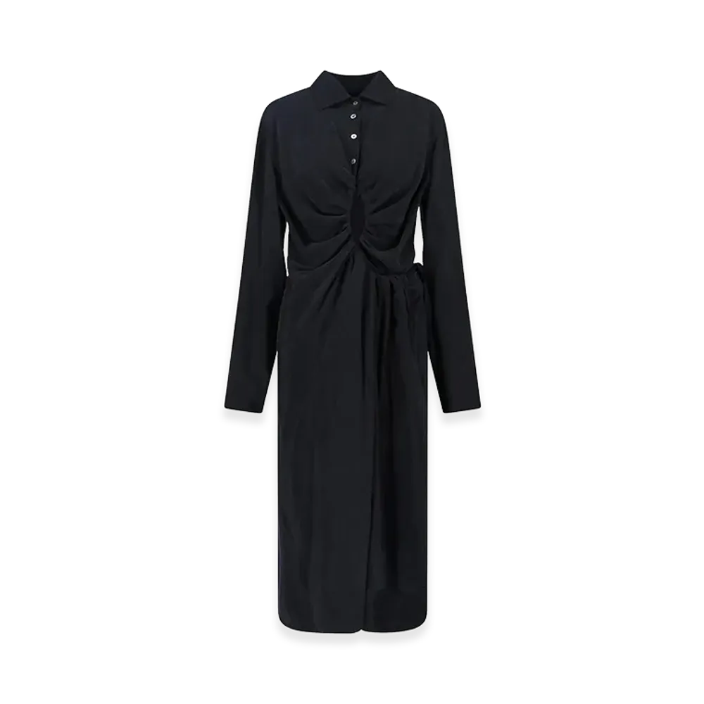 Maison Margiela Women's Draped Midi Dress "Black"