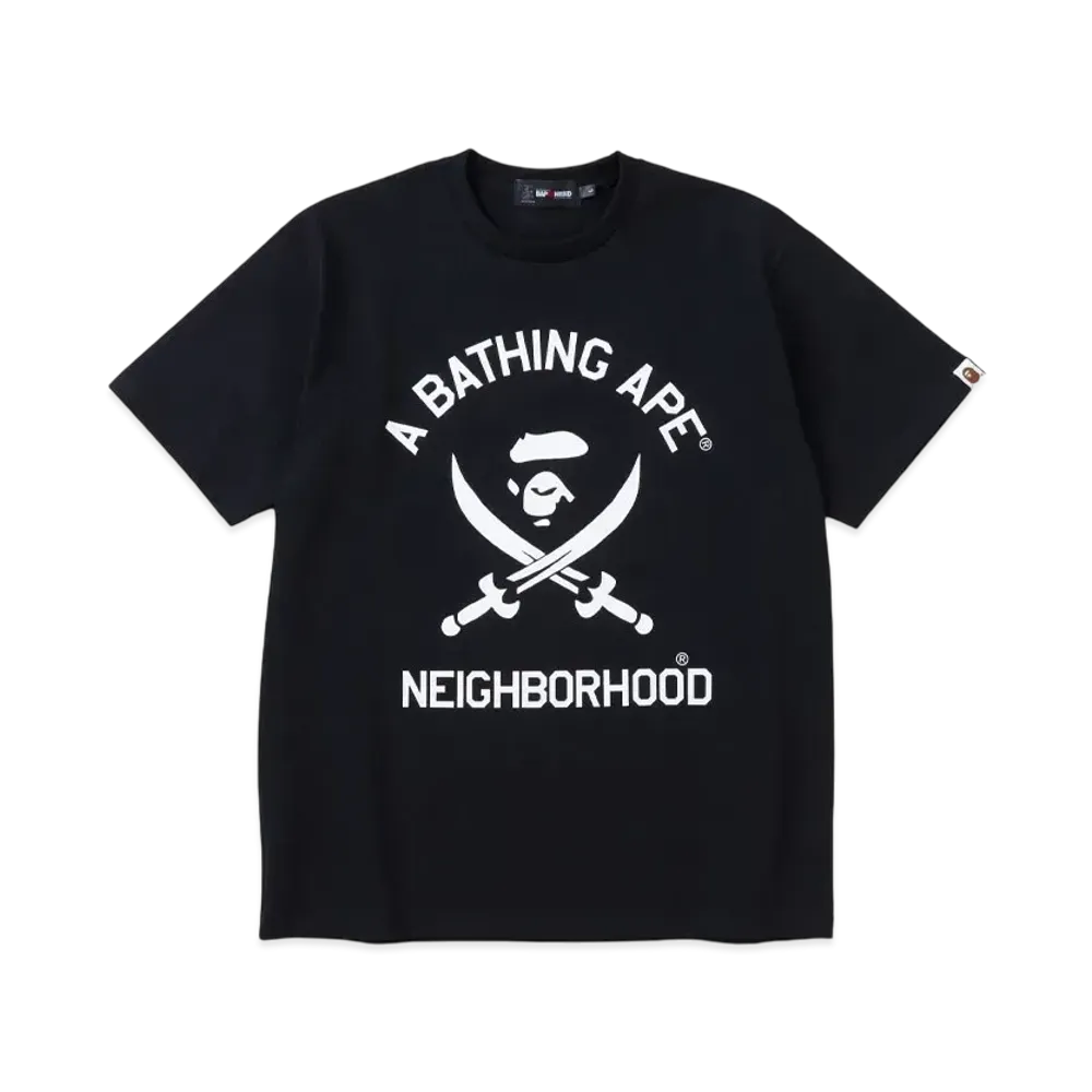 ネイバーフッド x アベイシングエイプ Tシャツ #2 "ブラック" 242NOAPN-CSM02S
