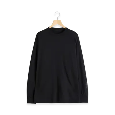 COMOLI Cotton Cashmere Long Sleeve T-shirt "Black"
