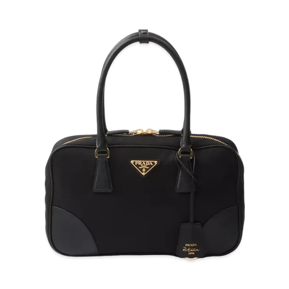 PRADA Re-Edition 1978 Medium Re-Nylon and Saffiano Leather Two-Handle Bag "Black"