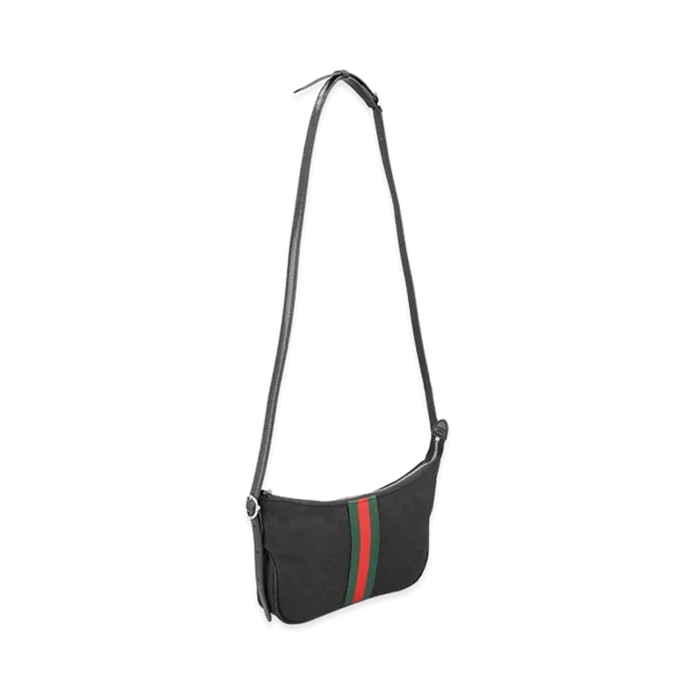GUCCI GG Fabric Small Lunetta Crossbody Bag "Black"