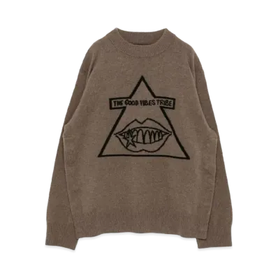 sacai x Gonz Wool Knit Sweater "Beige"