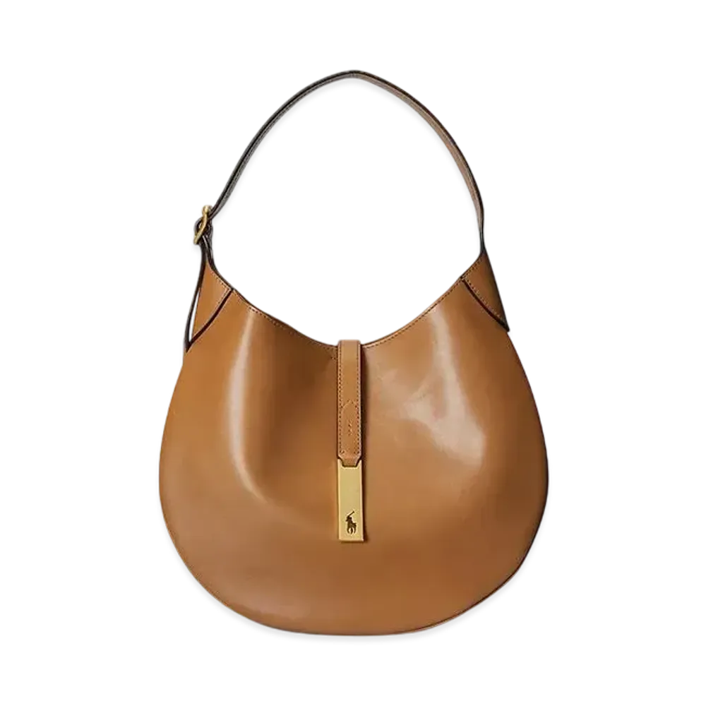 Polo Ralph Lauren Polo ID Medium Leather Shoulder Bag "Brown"