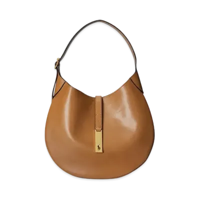 Polo Ralph Lauren Polo ID Medium Leather Shoulder Bag "Brown"