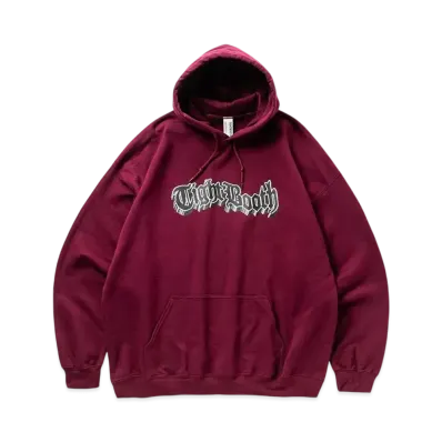 TIGHTBOOTH 3D Logo Hooded Sweat Shirt "Burgundy"