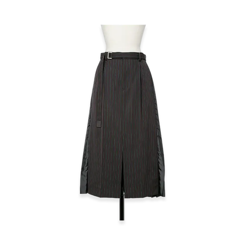 sacai Stripe Doeskin Skirt "Black"