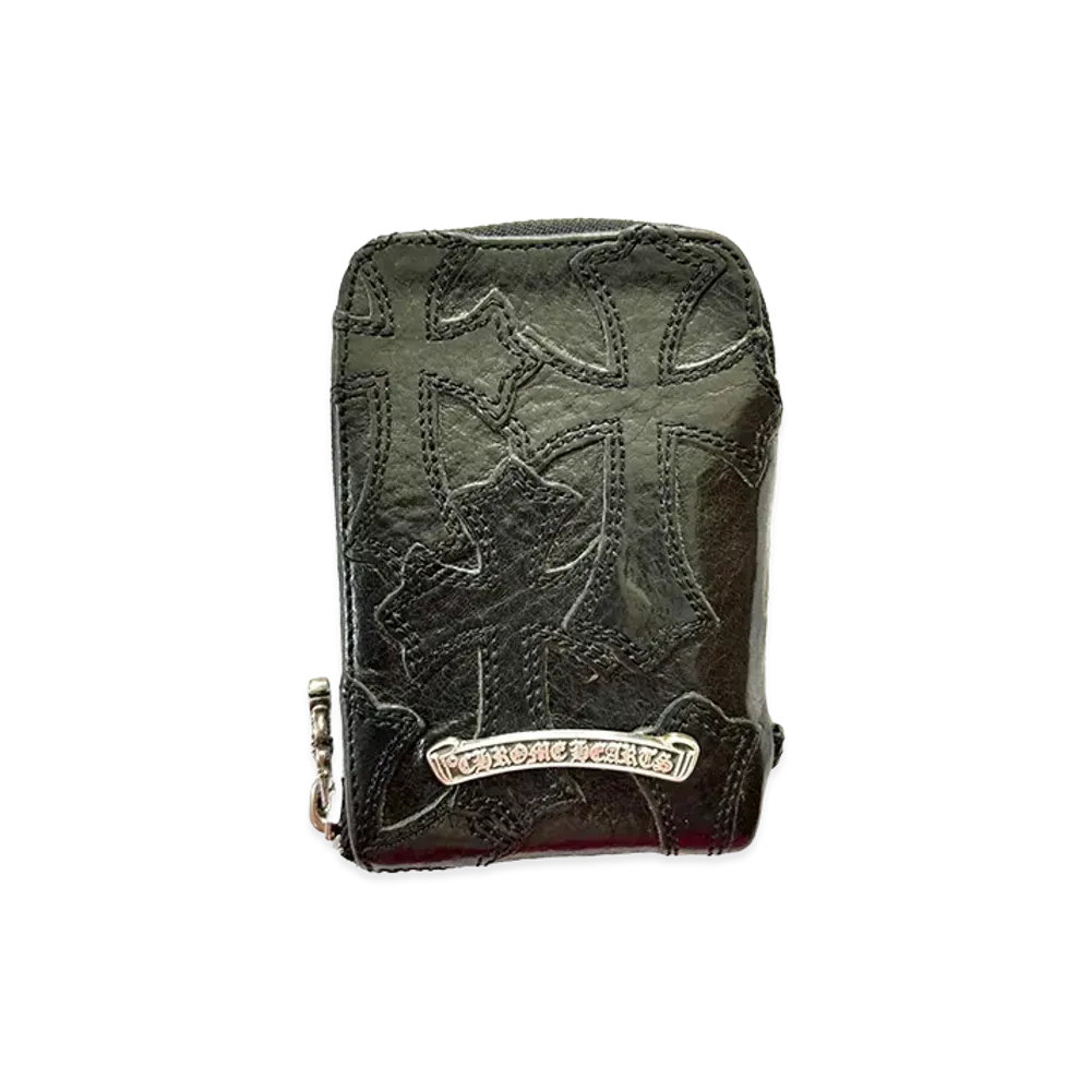 Chrome Hearts One Trillion Dlrs Cemetery Cross Patch Card Case "Black/Silver"