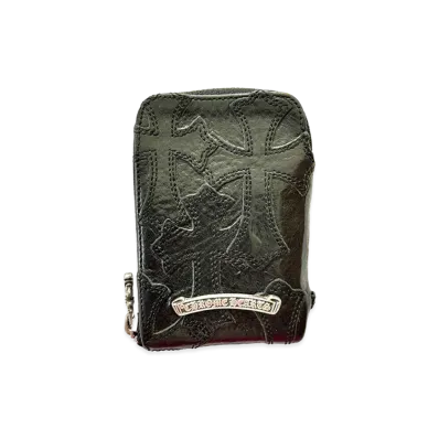 Chrome Hearts One Trillion Dlrs Cemetery Cross Patch Card Case "Black/Silver"