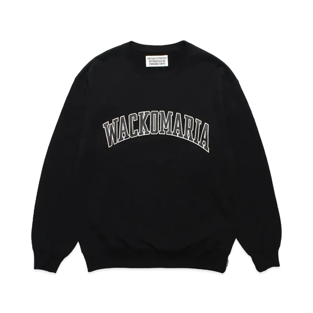 WACKO MARIA Middle Weight Crew Neck Sweat Shirt "Black"