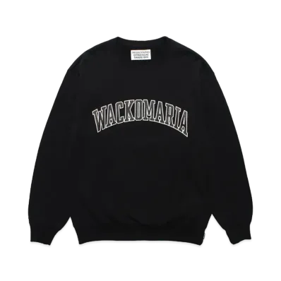 WACKO MARIA Middle Weight Crew Neck Sweat Shirt "Black"