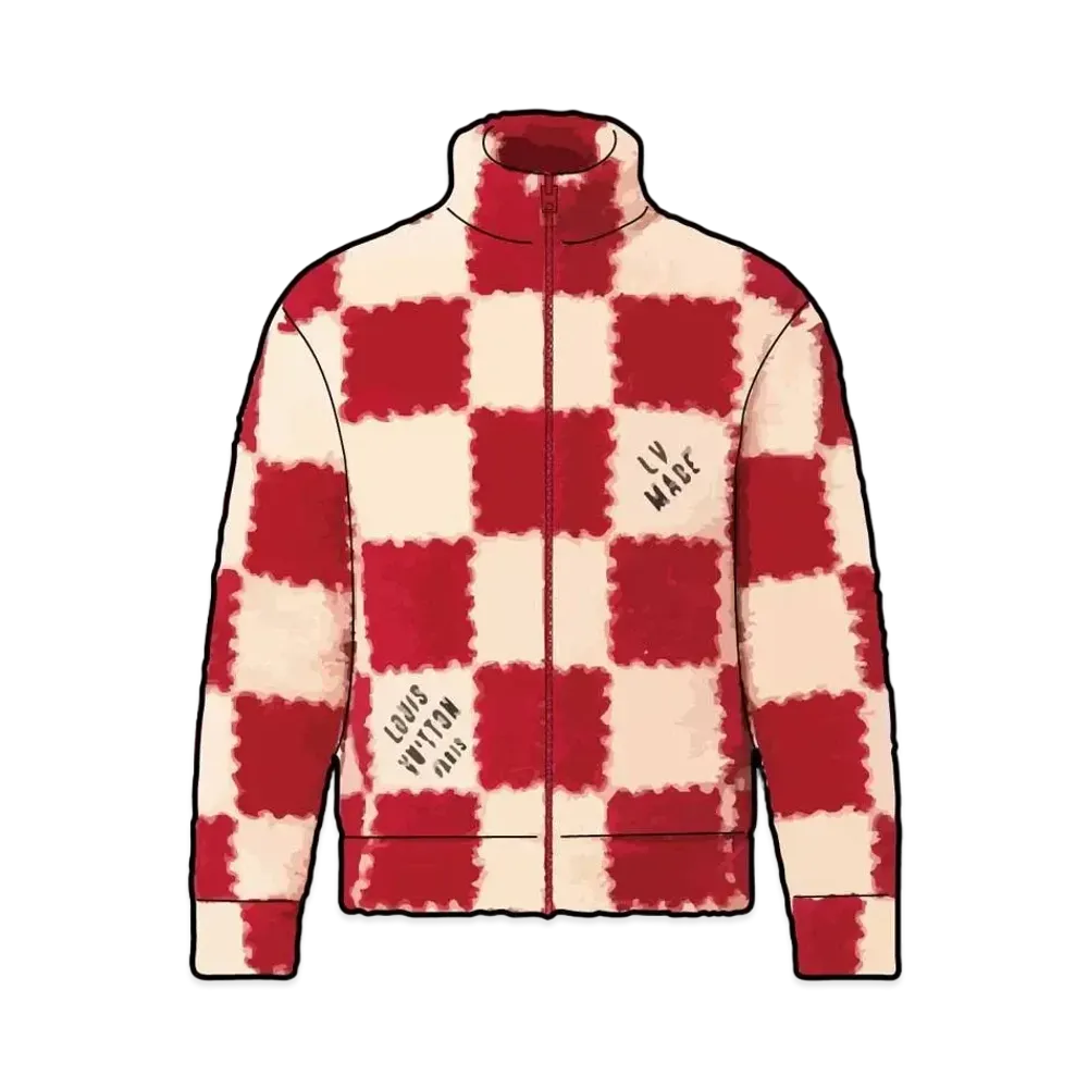 Louis Vuitton x NIGO ALL OVER DAMIER FLEECE BLOUSON "White/Red"