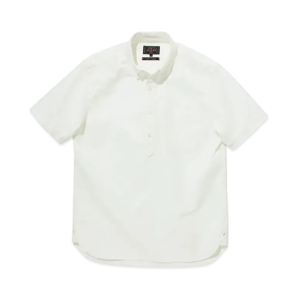 BEAMS B.D. Pullover Short Sleeve American Oxford "White"