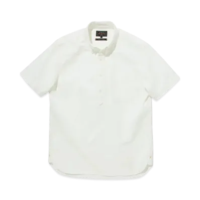 BEAMS B.D. Pullover Short Sleeve American Oxford "White"