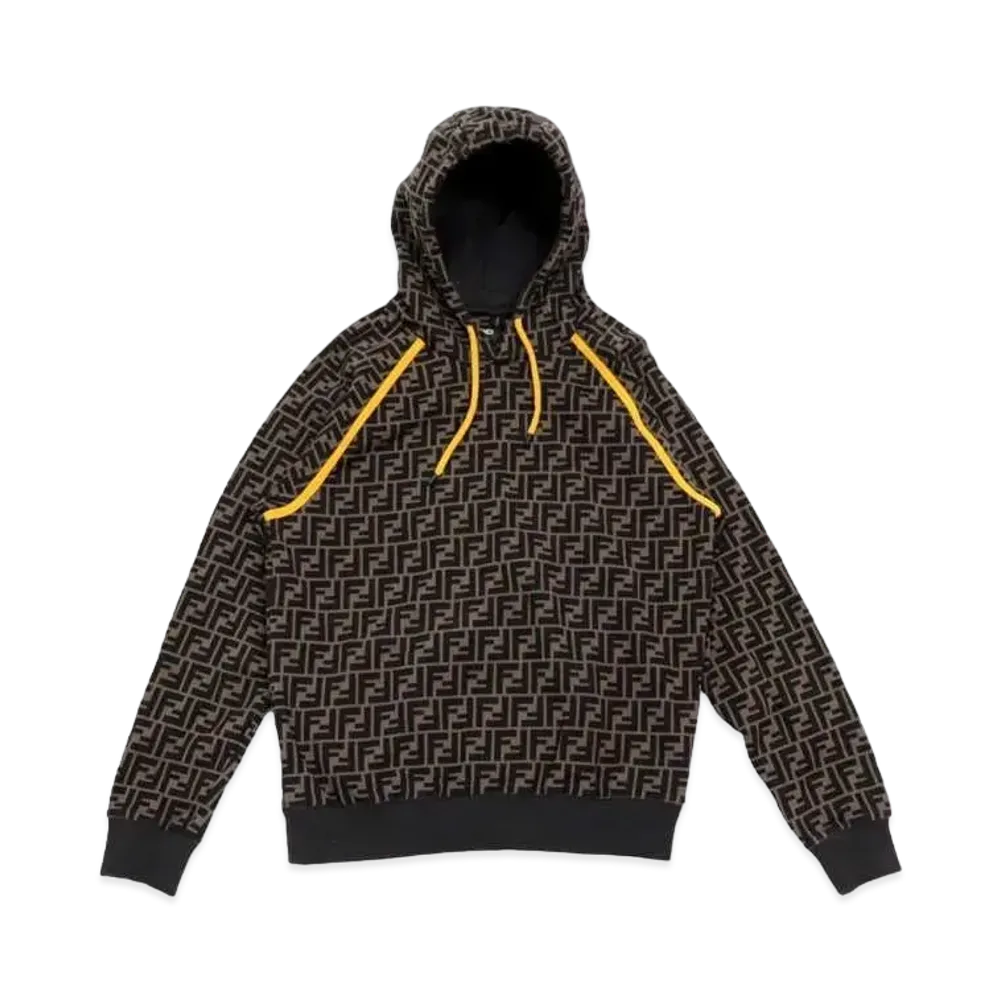 FENDI Men's Zukka Hoodie Parker "Brown/Yellow"