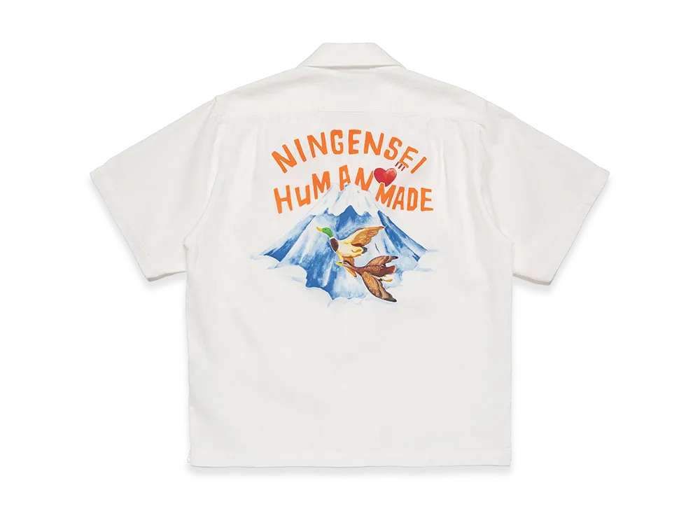 HUMAN MADE Ningensei Wa Printed Shirt "White"