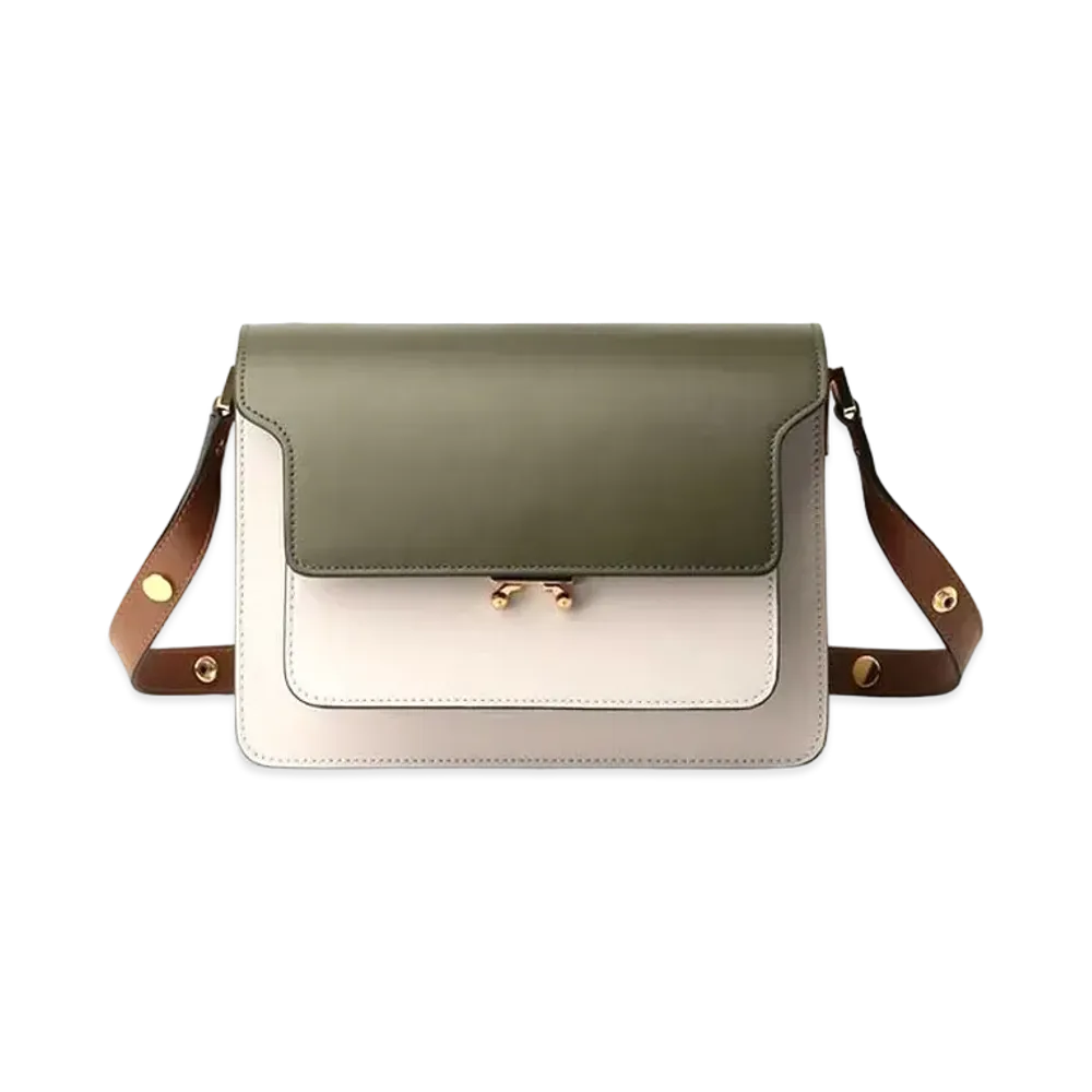Marni TRUNK Bag in Smooth Calf "Green/White/Beige"