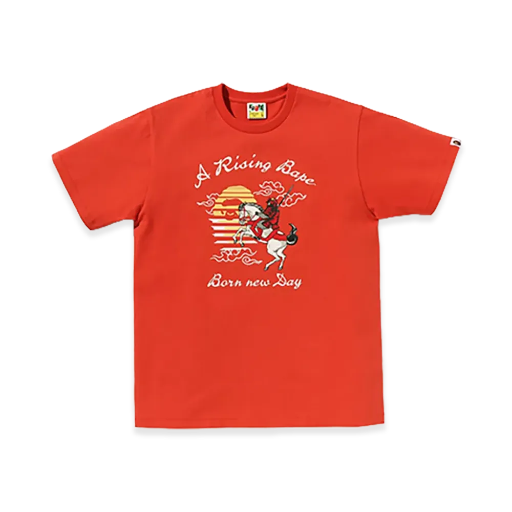 A BATHING APE A RISING BAPE Horse Tee "Orange"