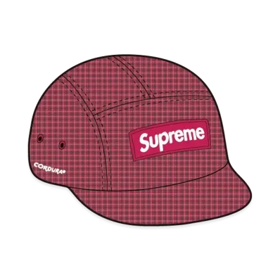 Supreme Cordura Plaid Camp Cap "Red"