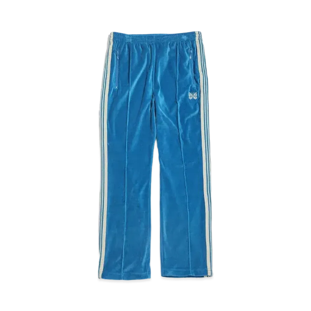 Needles NARROW TRACK PANT - C/PE VELOUR "Blue"