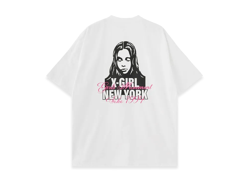 X-Girl Face And Script Mix Logo S/S Big Tee Dress "White"