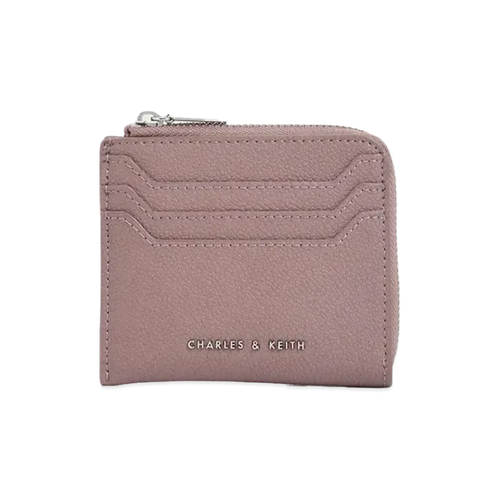 CHARLES & KEITH Classic Zipper Pouch "Mauve"