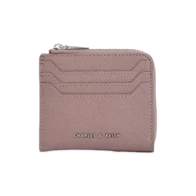 CHARLES & KEITH Classic Zipper Pouch "Mauve"