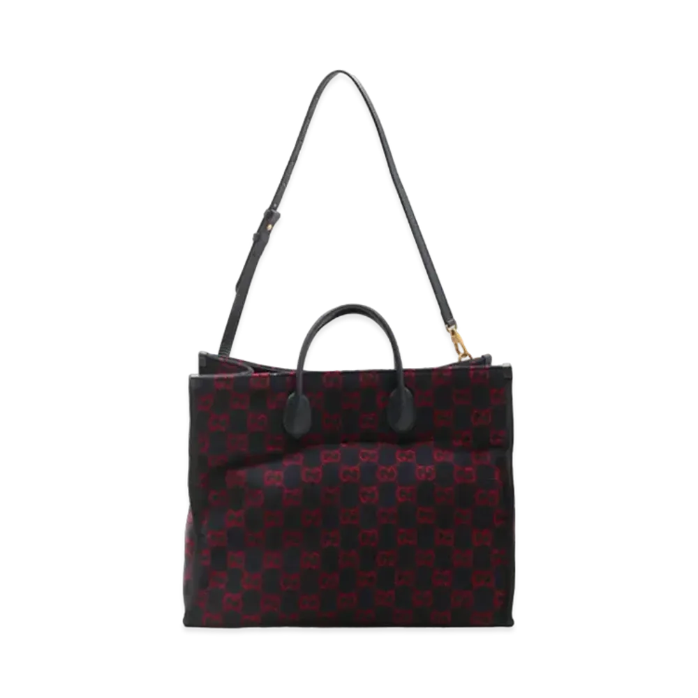GUCCI GG Wool Tote bag "Navy/Red"