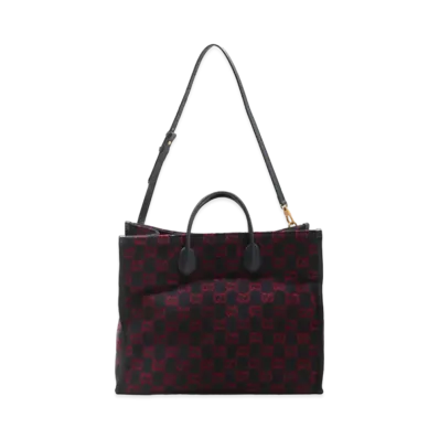 GUCCI GG Wool Tote bag "Navy/Red"