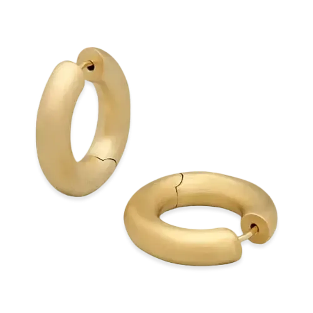 TOMWOOD Chunky Hoops Medium "Satin Gold"