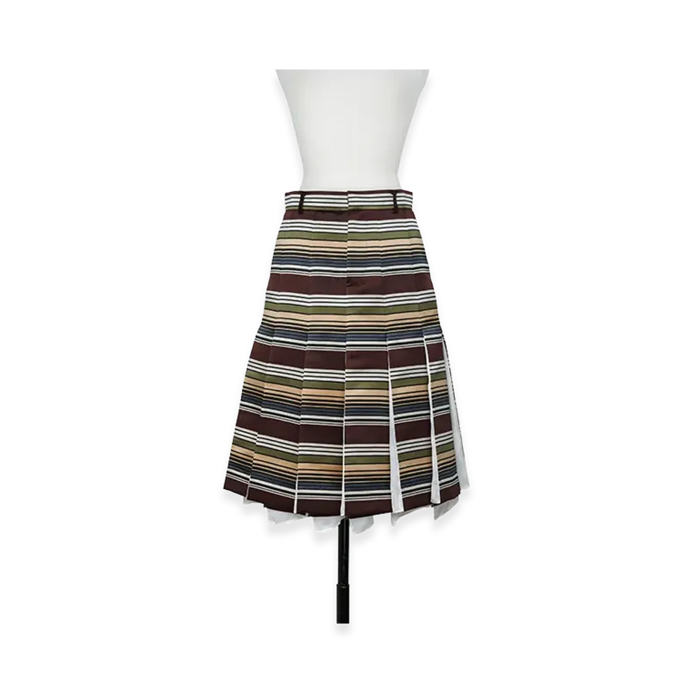 sacai Horizontal Stripe Skirt "Brown/Beige"