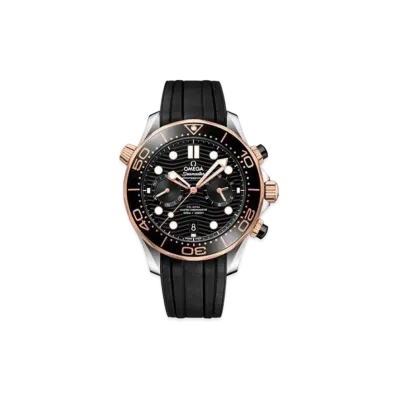 OMEGA Seamaster Diver 300M Co-Axial Master Chronometer Chronograph Rubber Strap 44MM "Sedona Gold/Black" 210.22.44.51.01.001