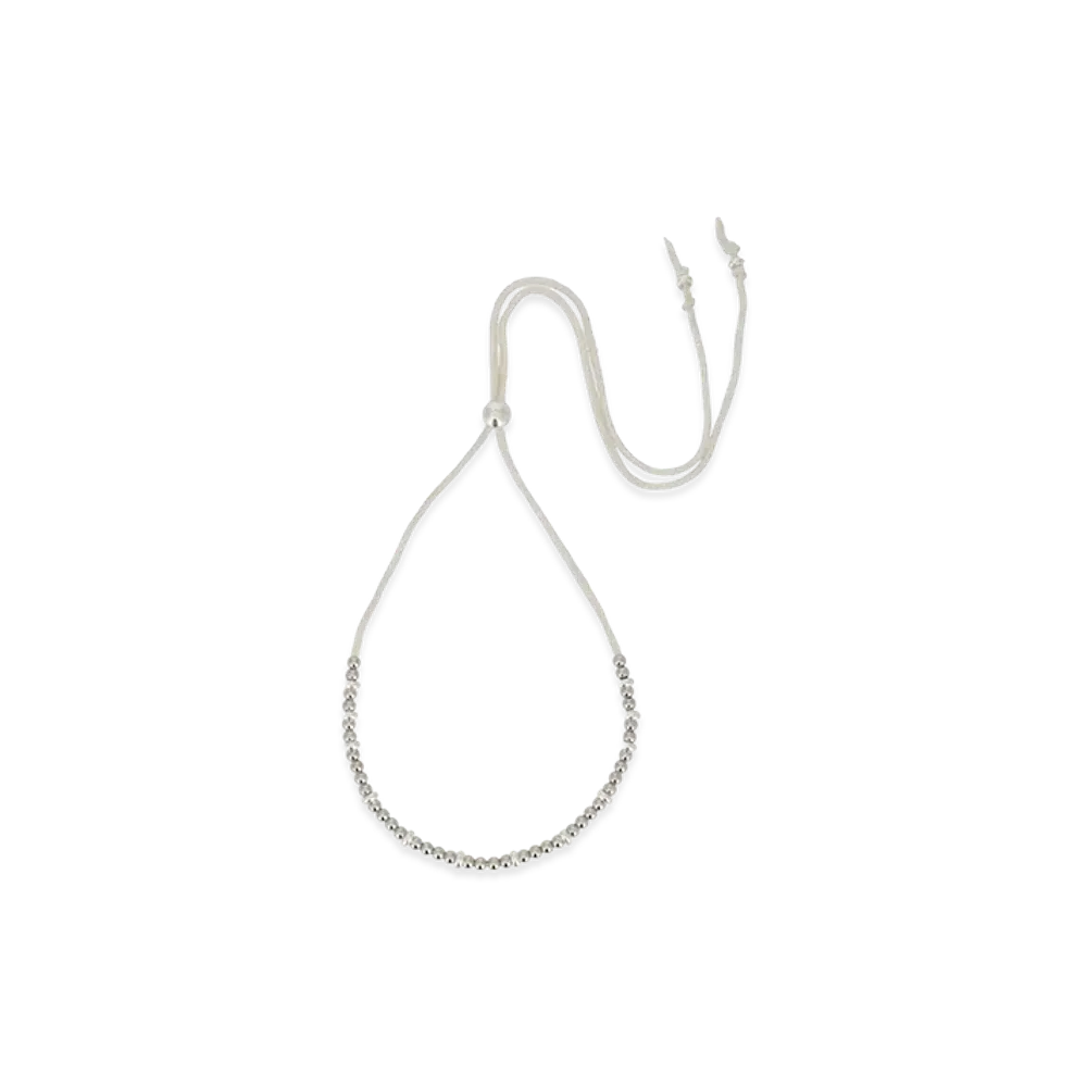 WIND AND SEA IVX Japan WDS Silver Metal Beads Deerskin Necklace "White"