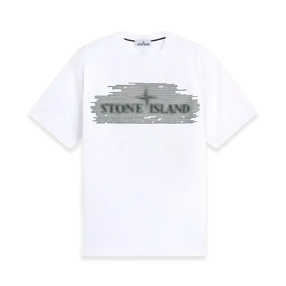 Stone Island 2RC86 24/2 Cotton Jersey T-Shirt with Optical One Print - 24FW "White"