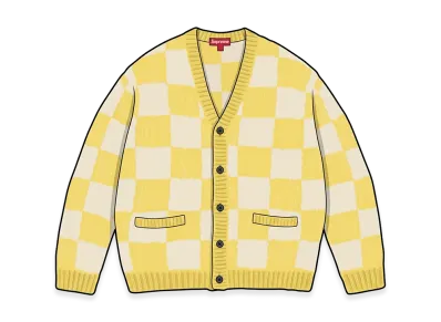Supreme Checkerboard Cardigan "Yellow"