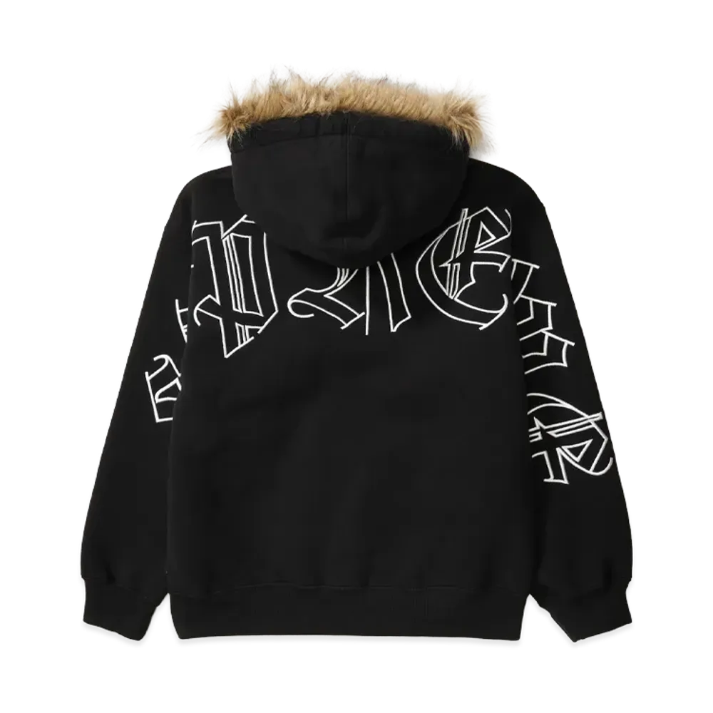 Supreme Faux Fur Zip Up Hooded Sweatshirt "Black"