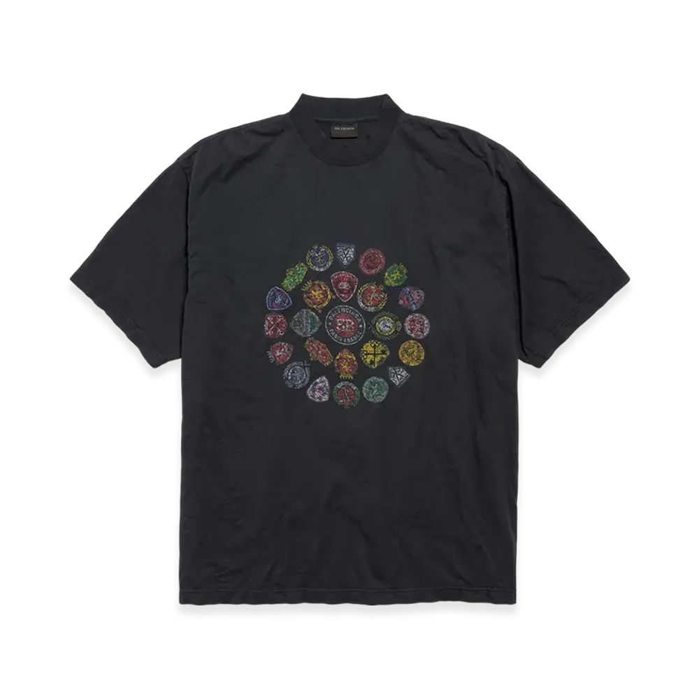 BALENCIAGA Spiral Crest T-shirt Medium Fit "Faded Black"