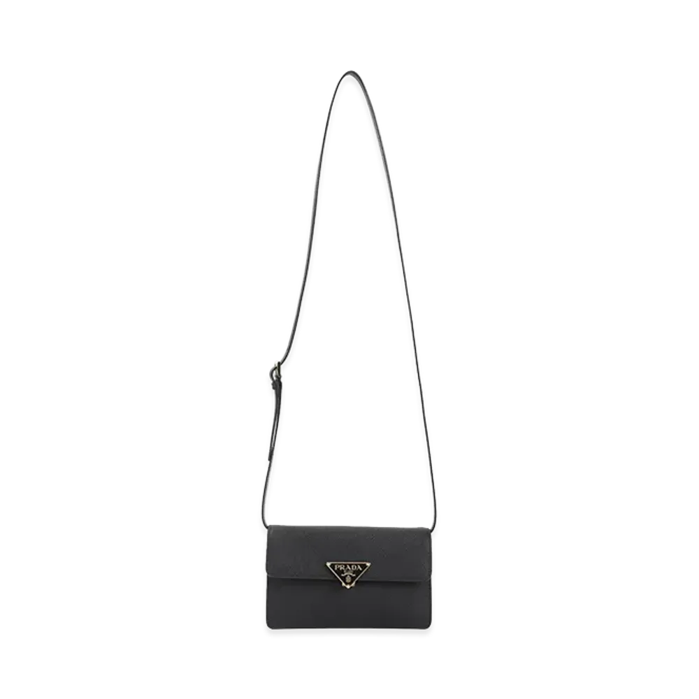 PRADA Women's Saffiano Mini Crossbody Bag "Black"