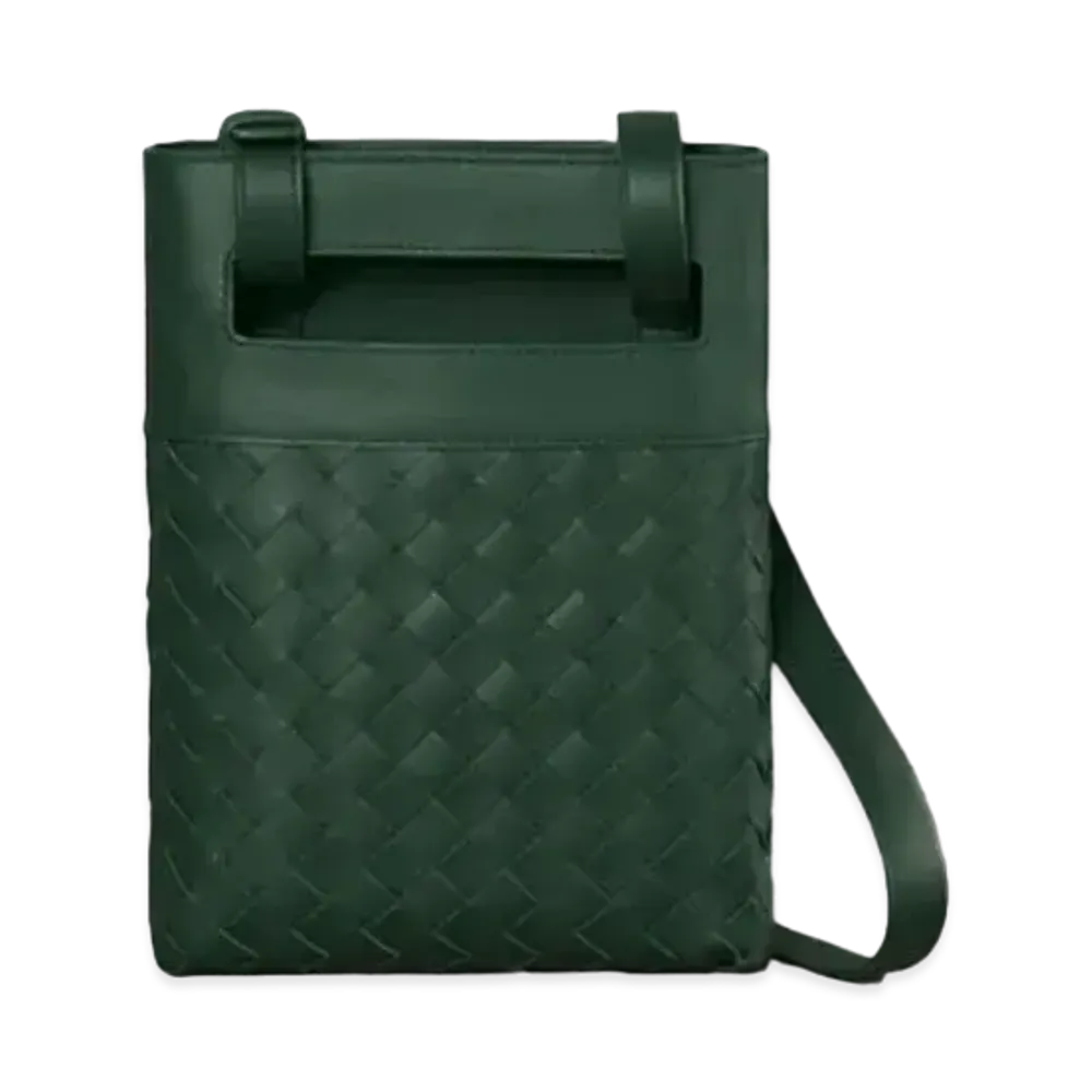 Bottega Veneta Intrecciato Calf Leather Shoulder Bag "Pine Green"