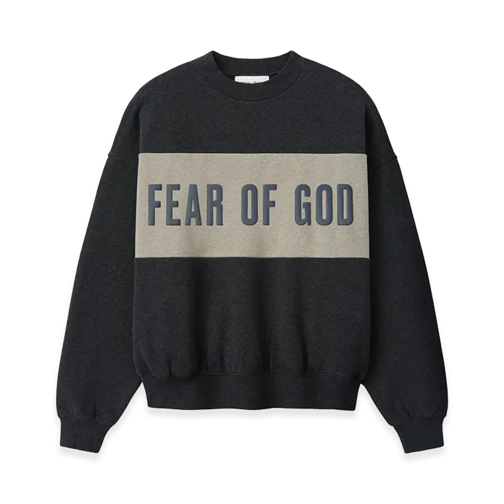 FEAR OF GOD ESSENTIALS Cropped Relaxed Panelled Sweatshirt "Iron Grey Heather/Seal Heather"