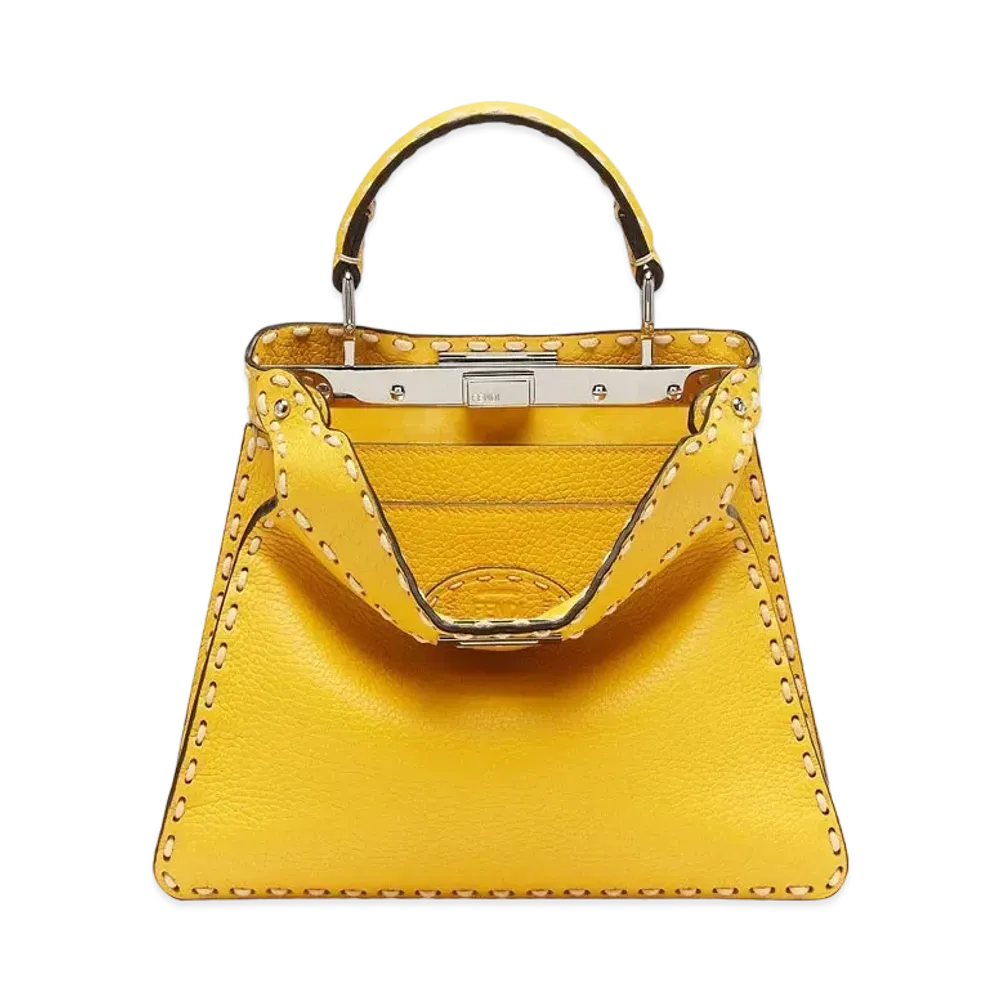 FENDI Peekaboo Iseeu Small Full Grain Leather Bag "Yellow"