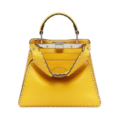 FENDI Peekaboo Iseeu Small Full Grain Leather Bag "Yellow"