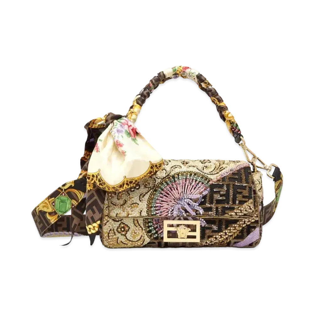 FENDI x Versace Fendace Quilted Multicolor Silk Bag "Multicolor"