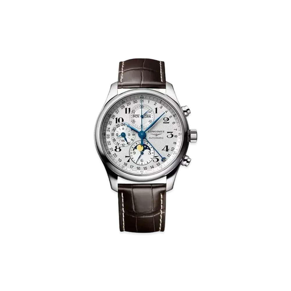 Longines Master Collection 42.00mm "Silver Barleycorn/Stainless Steel/Brown" L2.773.4.78.3