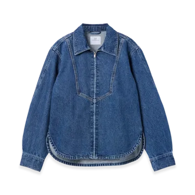 Gap x Victoria Beckham Women's Denim Zip-Up Shirt "Medium Wash"