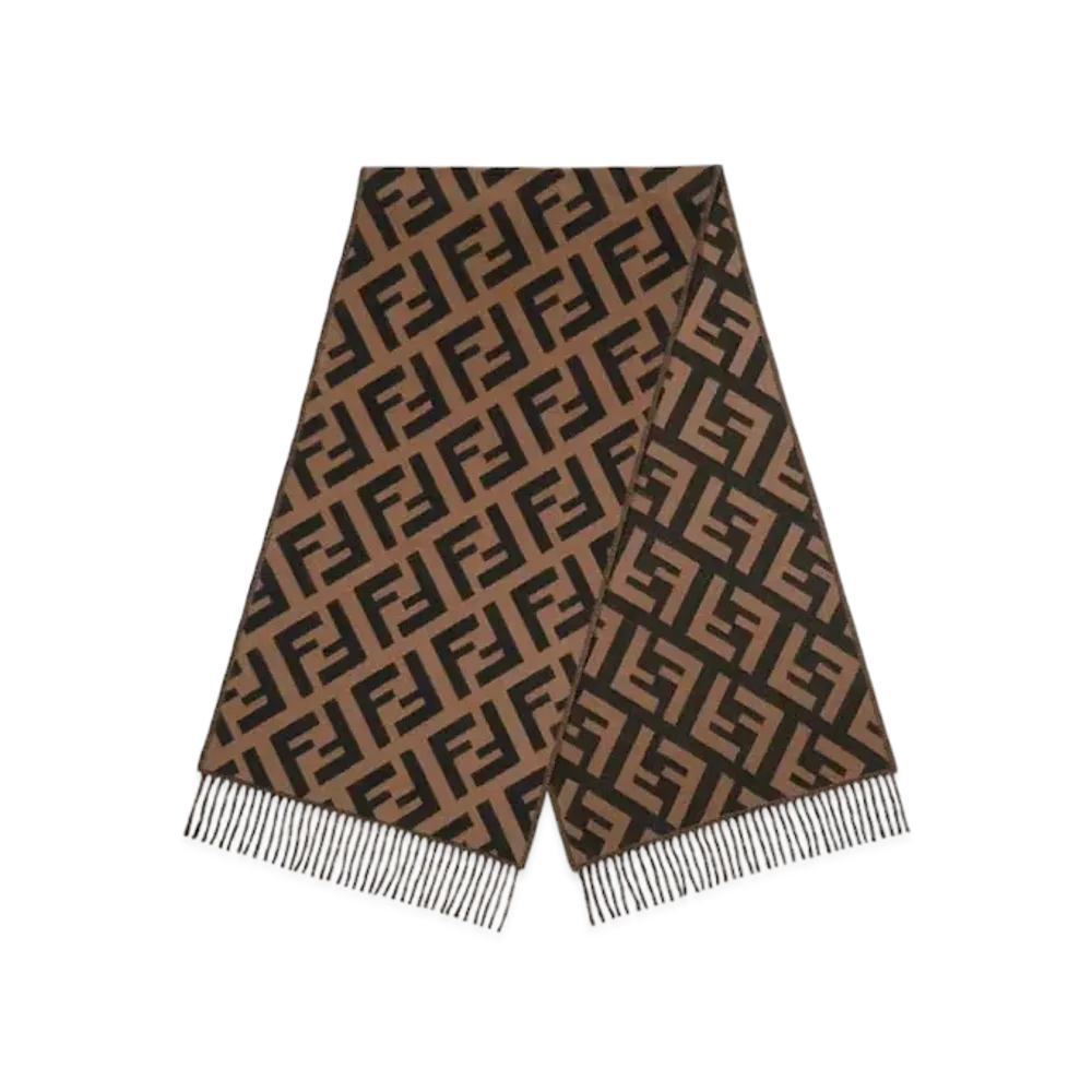 FENDI Cashmere FF Scarf "Brown"