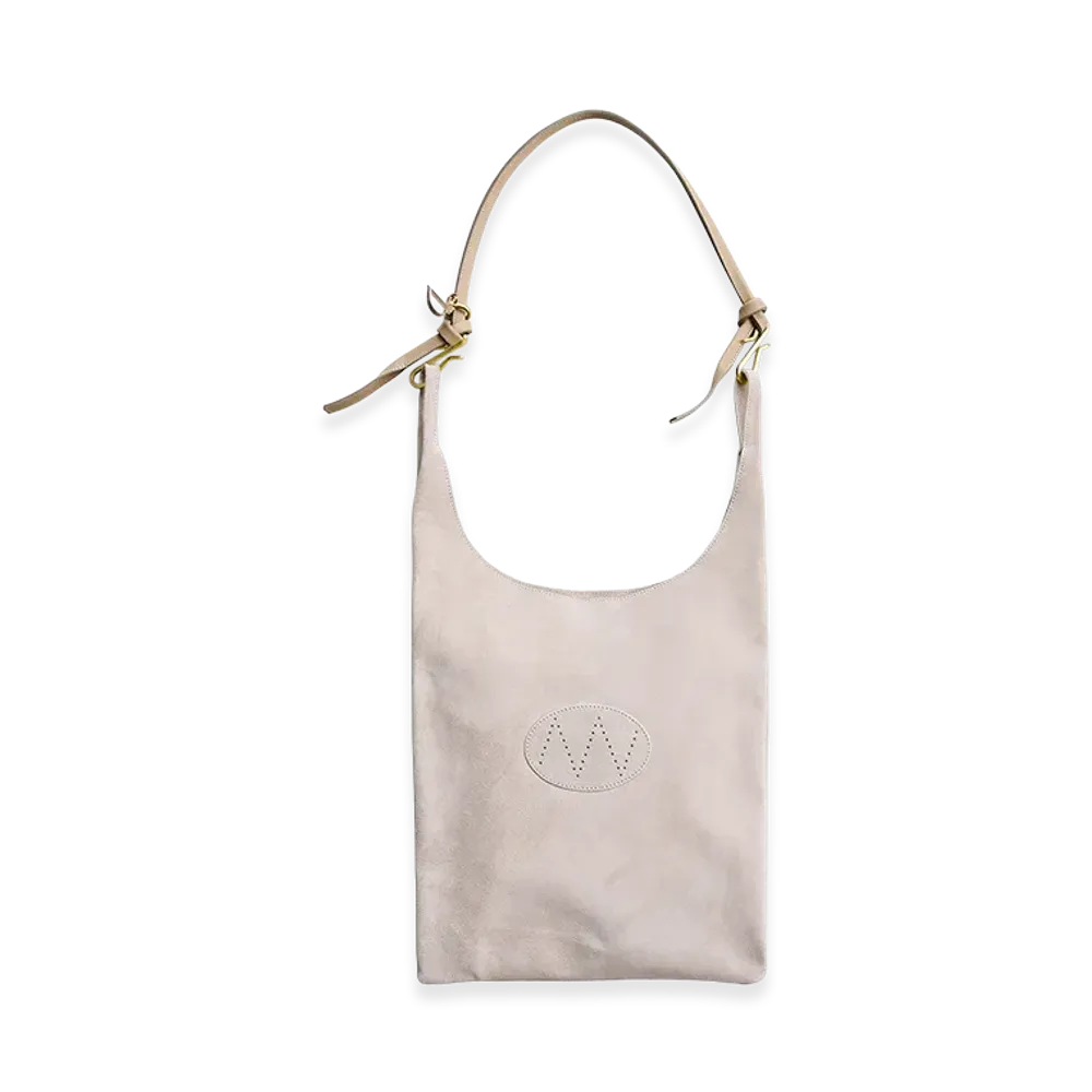 NICENESS S.O.Lowe – Midi Suede Leather Shoulder Strap Bag – Medium "Light Beige"