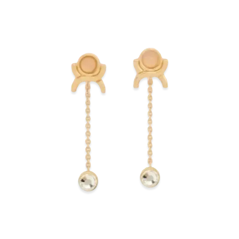 Chloe Marcie Earrings "Bright Gold/Crystal Glass/Rose Quartz"