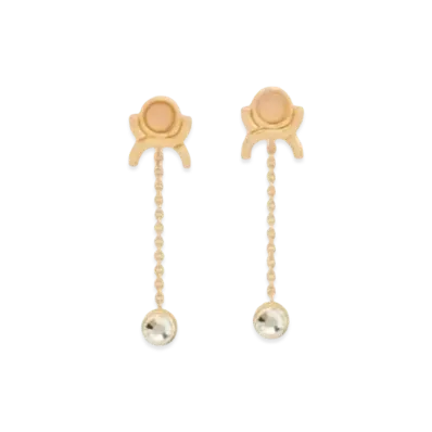 Chloe Marcie Earrings "Bright Gold/Crystal Glass/Rose Quartz"