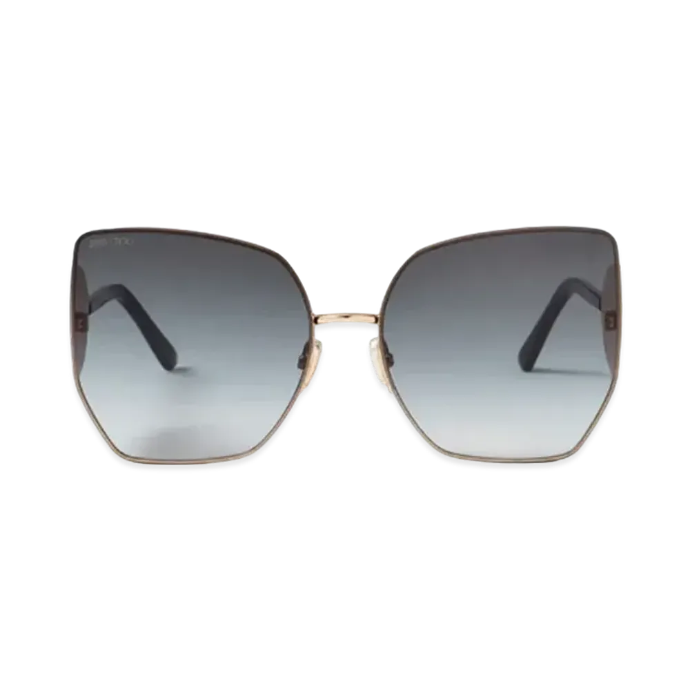 Jimmy Choo River Oversized Sunglasses With Glitter "Silver/Rose Gold"