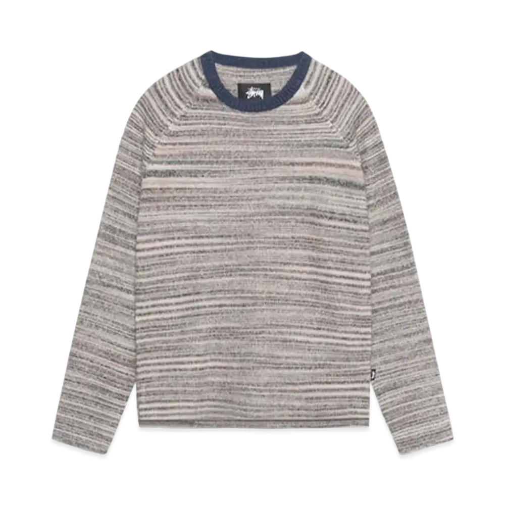Stussy Textured Contrast Collar Crew "Grey Multl"